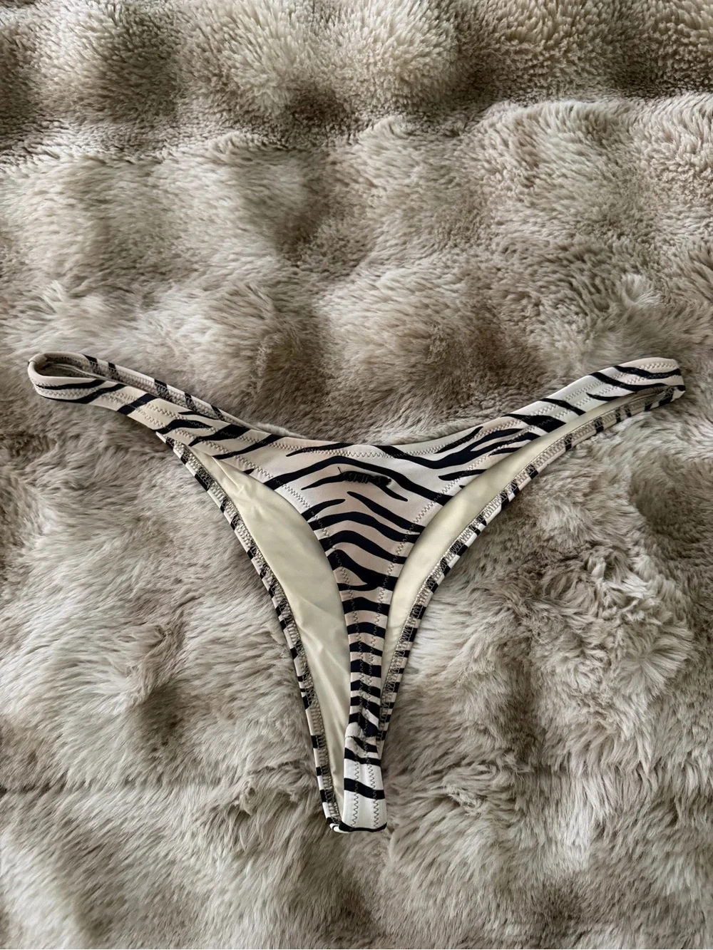SKIMS Champagne Tiger Swim Thong